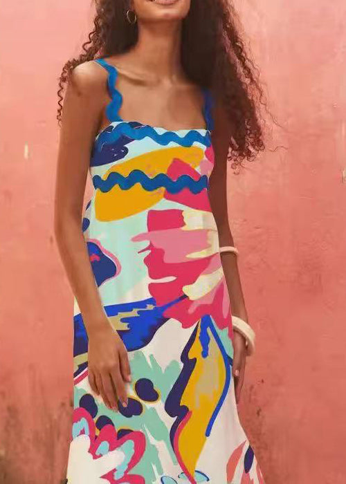 Dames Zomerjurk Met Extra Grote Zoom En Graffiti Print 1
