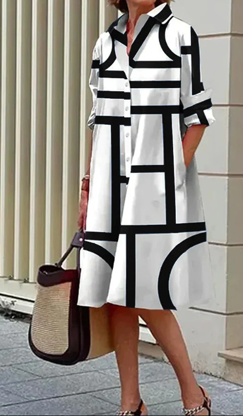 Dames Zomerjurk Met Print Casual Stijl 7