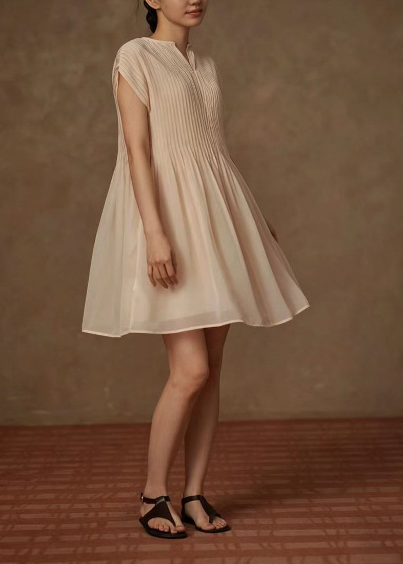 Dames Zomerjurk O-hals Gerimpeld Chiffon 2