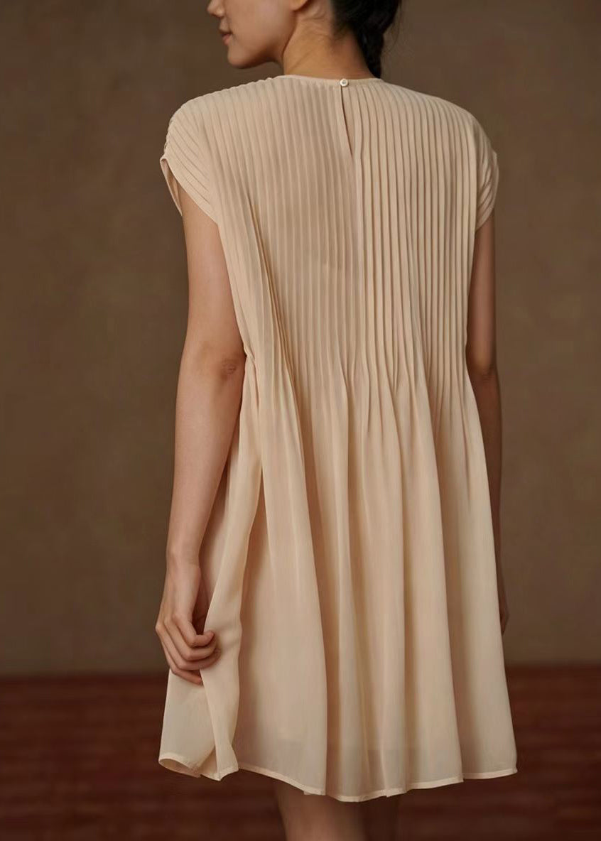 Dames Zomerjurk O-hals Gerimpeld Chiffon 4
