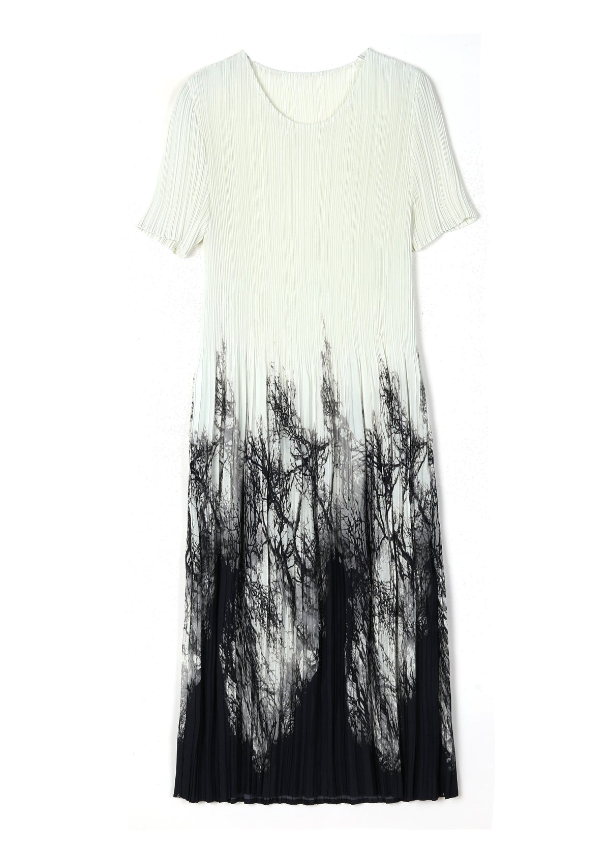 Dames Zomerjurk O-hals Met Print En Gerimpelde Details 4