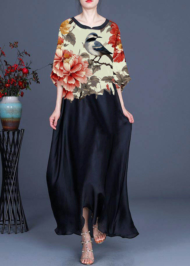 Dames Zomerjurk Plus Size met O-Hals en Print in Chiffon 5