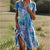 Dames Zomerjurk V-hals Asymmetrische Zoom Bloemenprint 3