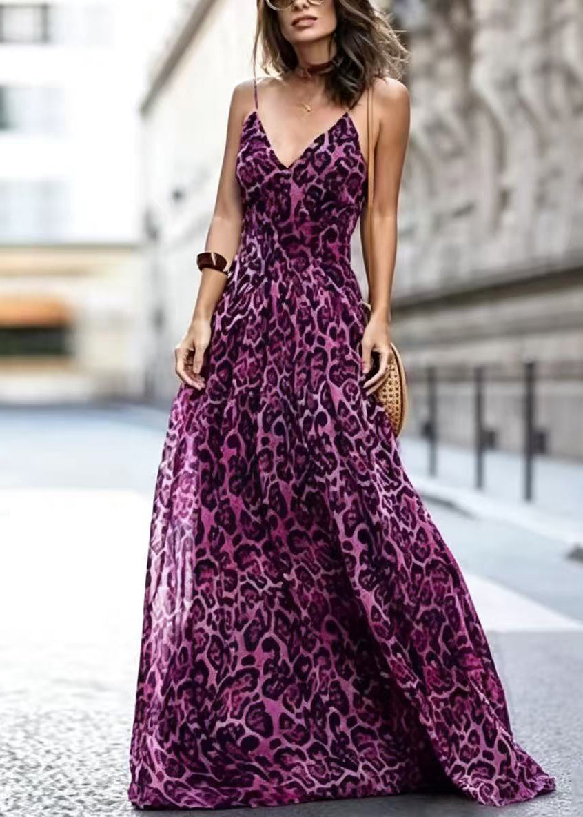 Dames Zomerjurk V-hals Print Losvallend Model 0