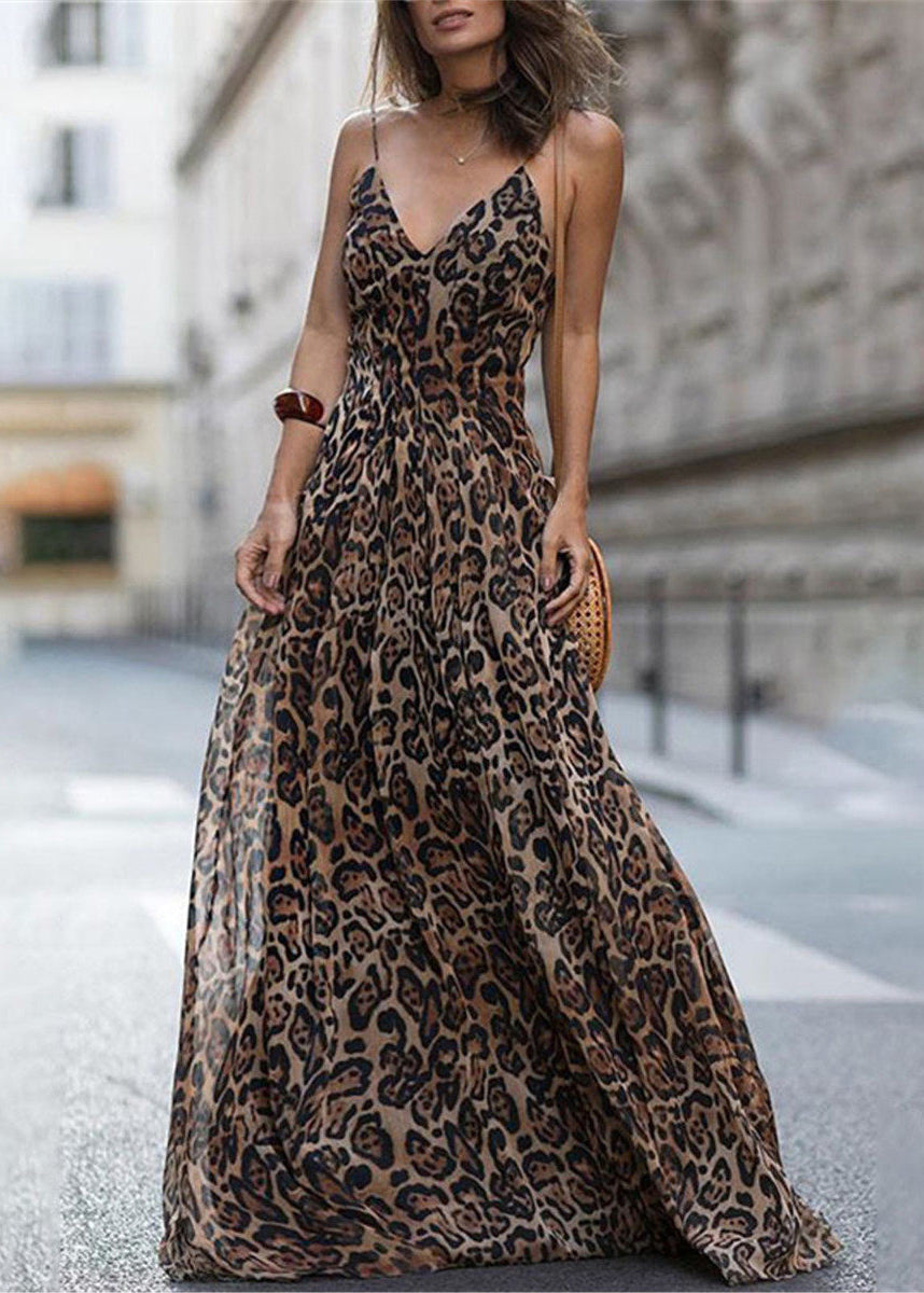 Dames Zomerjurk V-hals Print Losvallend Model 1