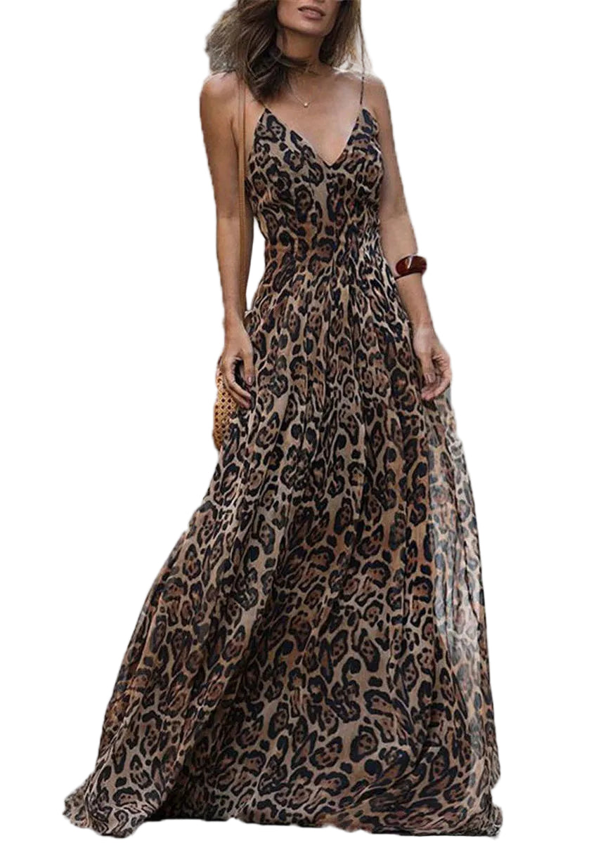 Dames Zomerjurk V-hals Print Losvallend Model 4