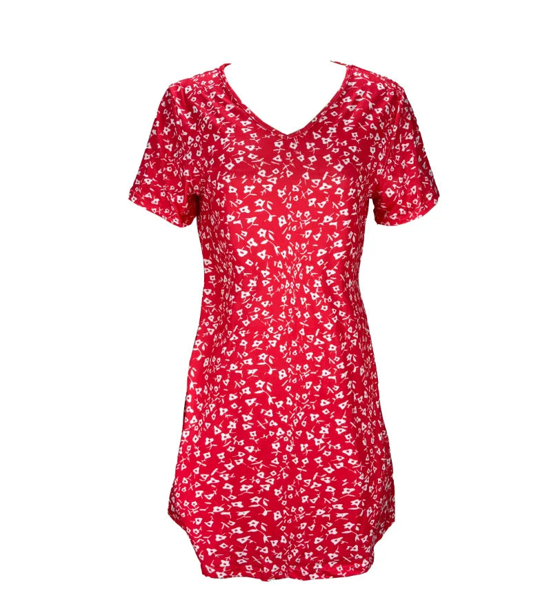 Dames Zomerjurk met Bloemenprint en Halflange Mouwen 1