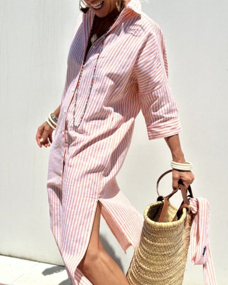 Dames Zomerse Shirtjurk Gestreept 1