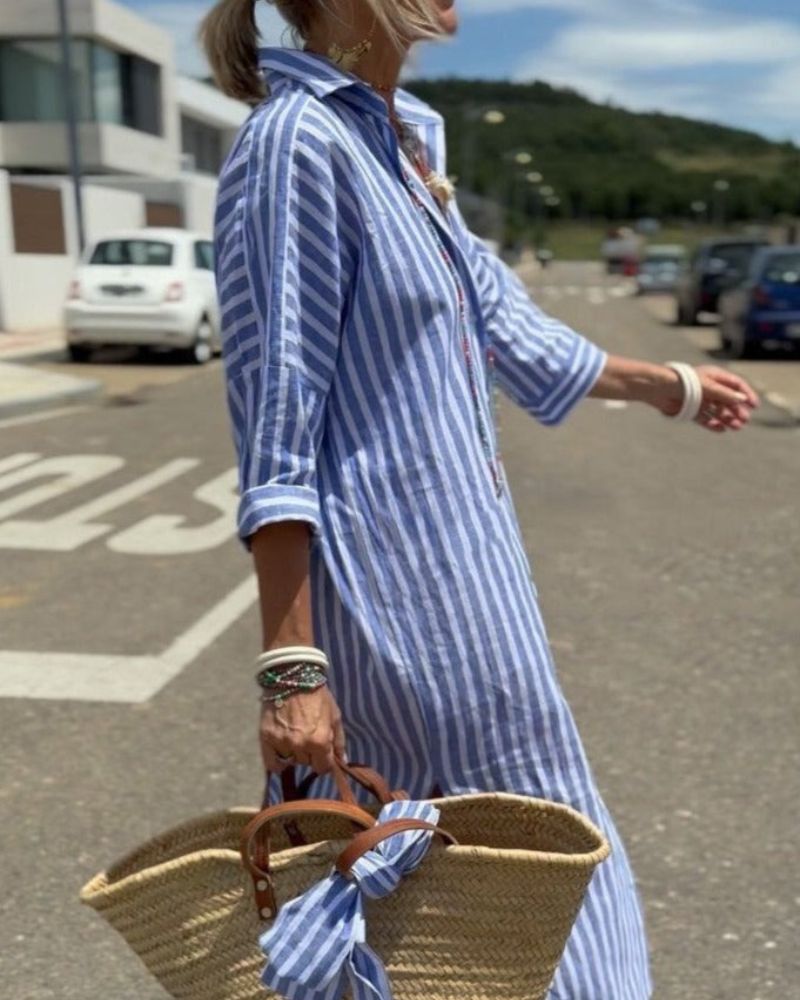 Dames Zomerse Shirtjurk Gestreept 2