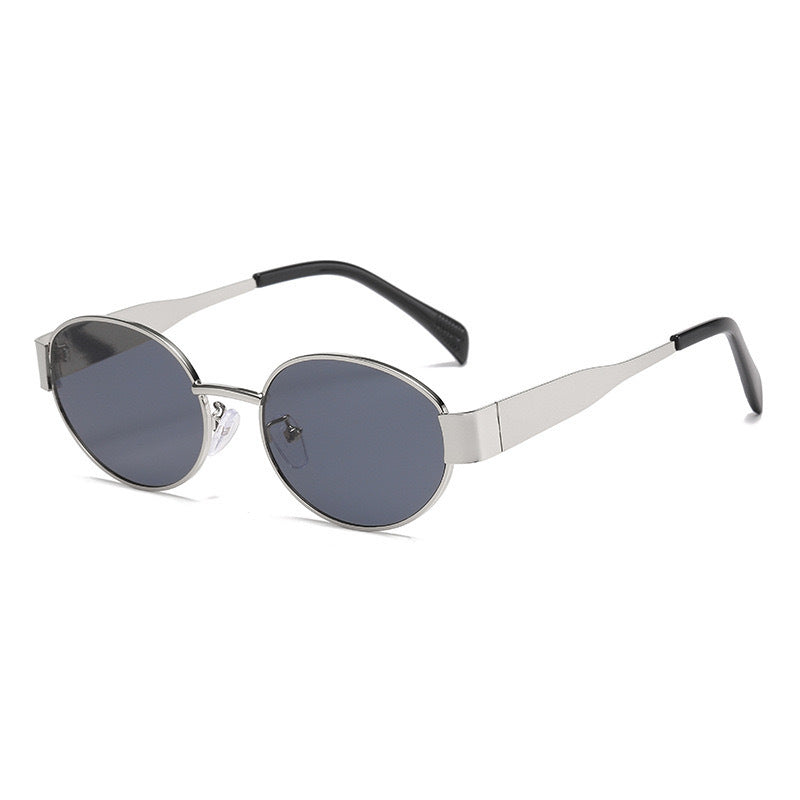 Dames Zonnebril Metalen Ovale Stijl 0