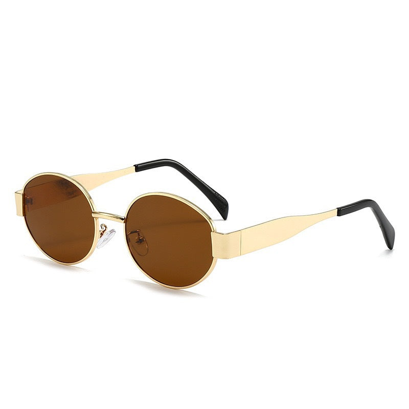 Dames Zonnebril Metalen Ovale Stijl 10