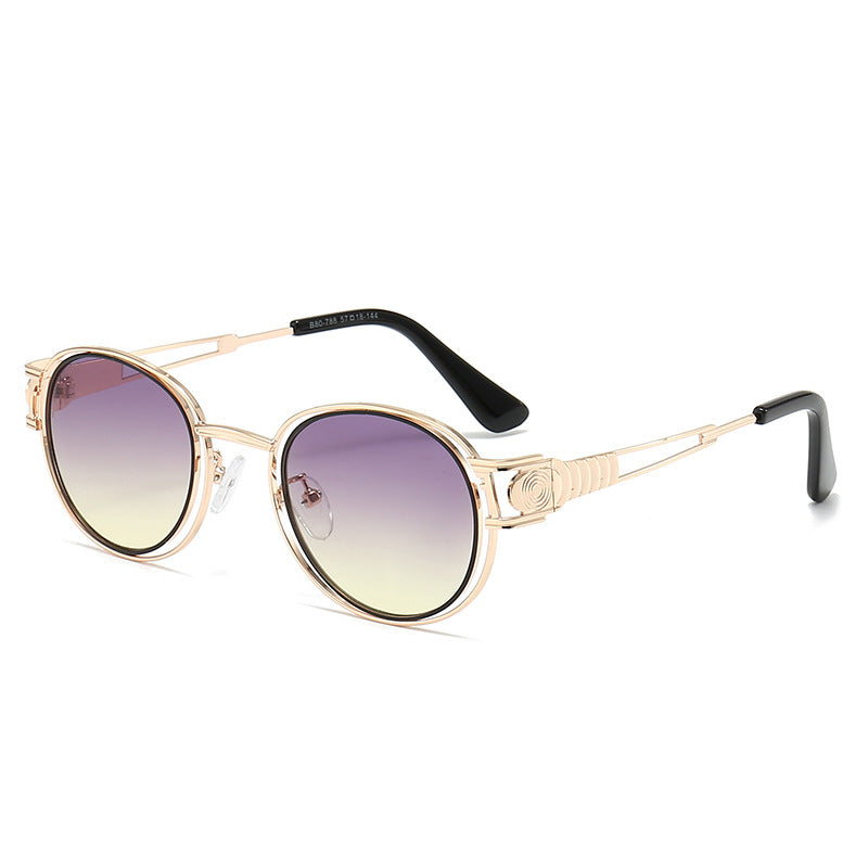 Dames Zonnebril Modern Design Met Ronde Lenzen 6