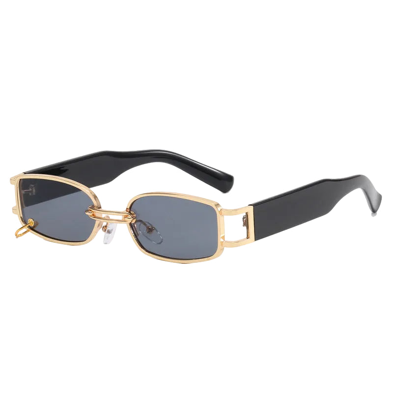 Dames Zonnebril Rechthoekig Design met Gouden Accenten 0