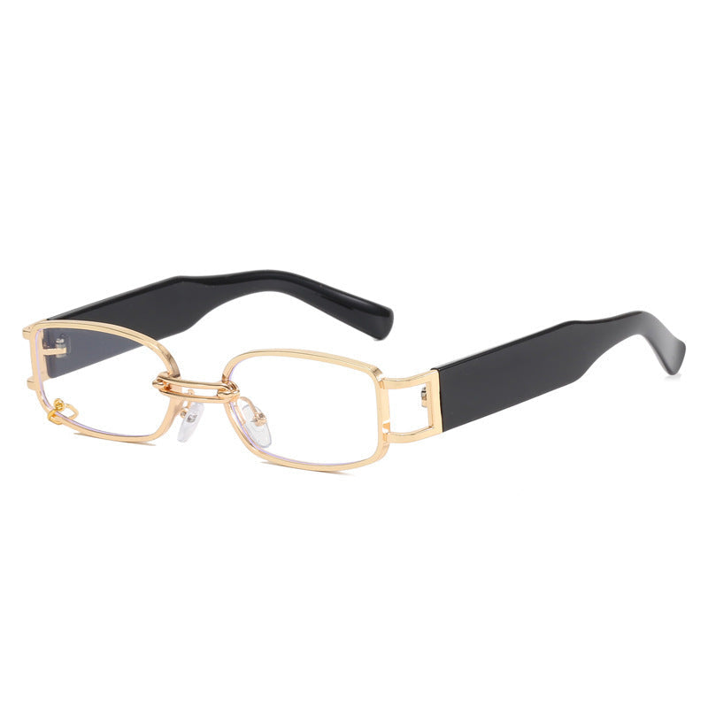 Dames Zonnebril Rechthoekig Design met Gouden Accenten 9