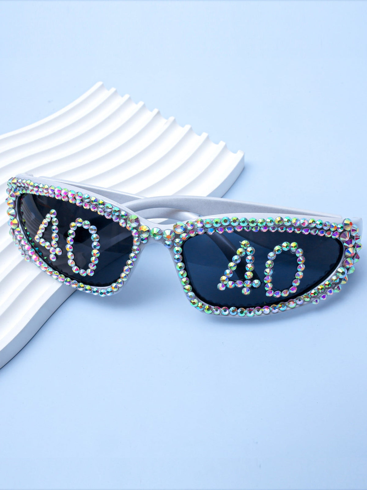 Dames Zonnebril met Strass en Unieke Inscriptie 0