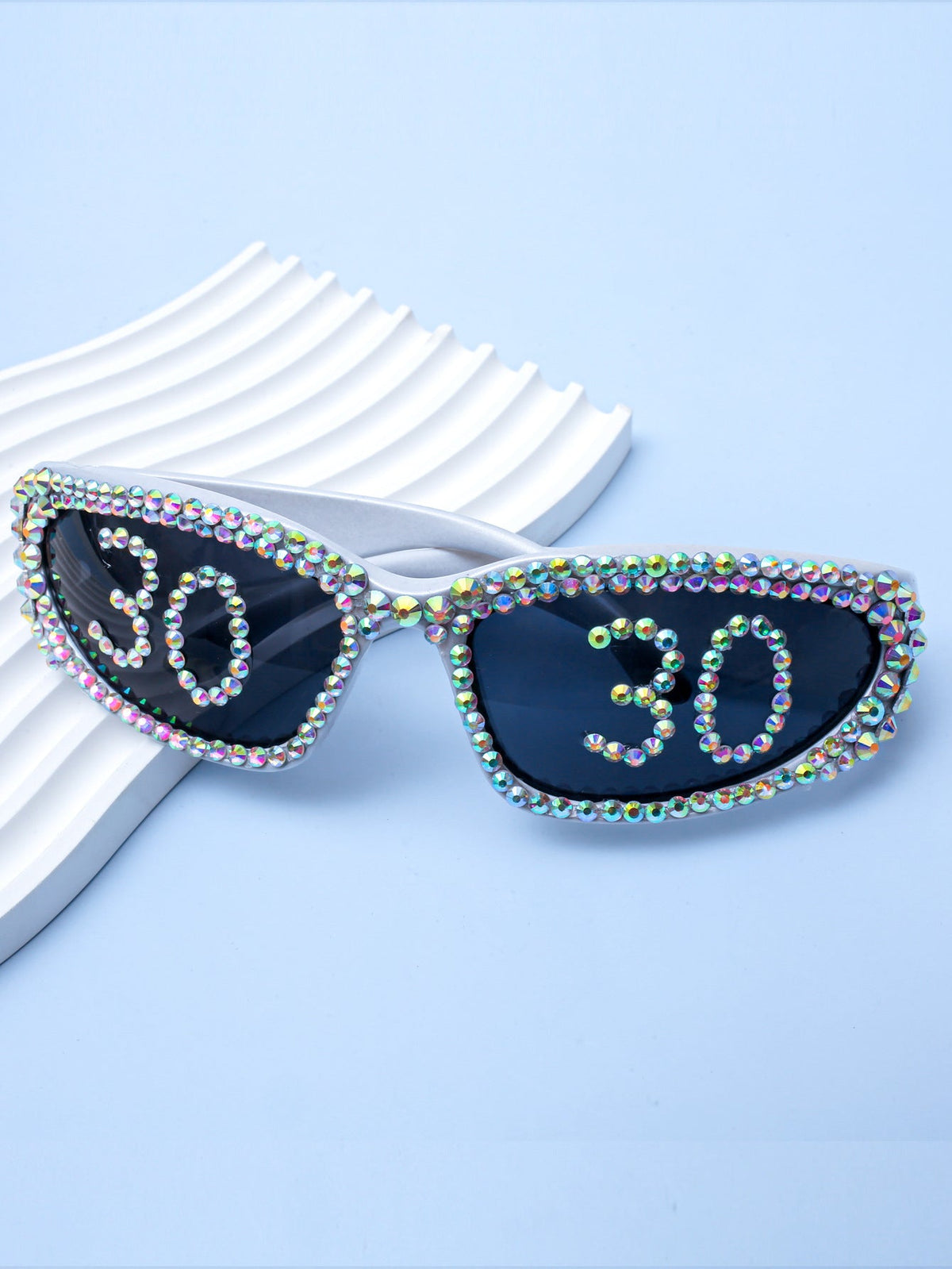Dames Zonnebril met Strass en Unieke Inscriptie 6