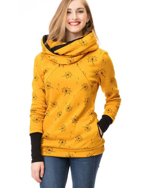 Dames Zwangerschaps Sweatshirt Bloemendruk Casual met Lange Mouwen 10