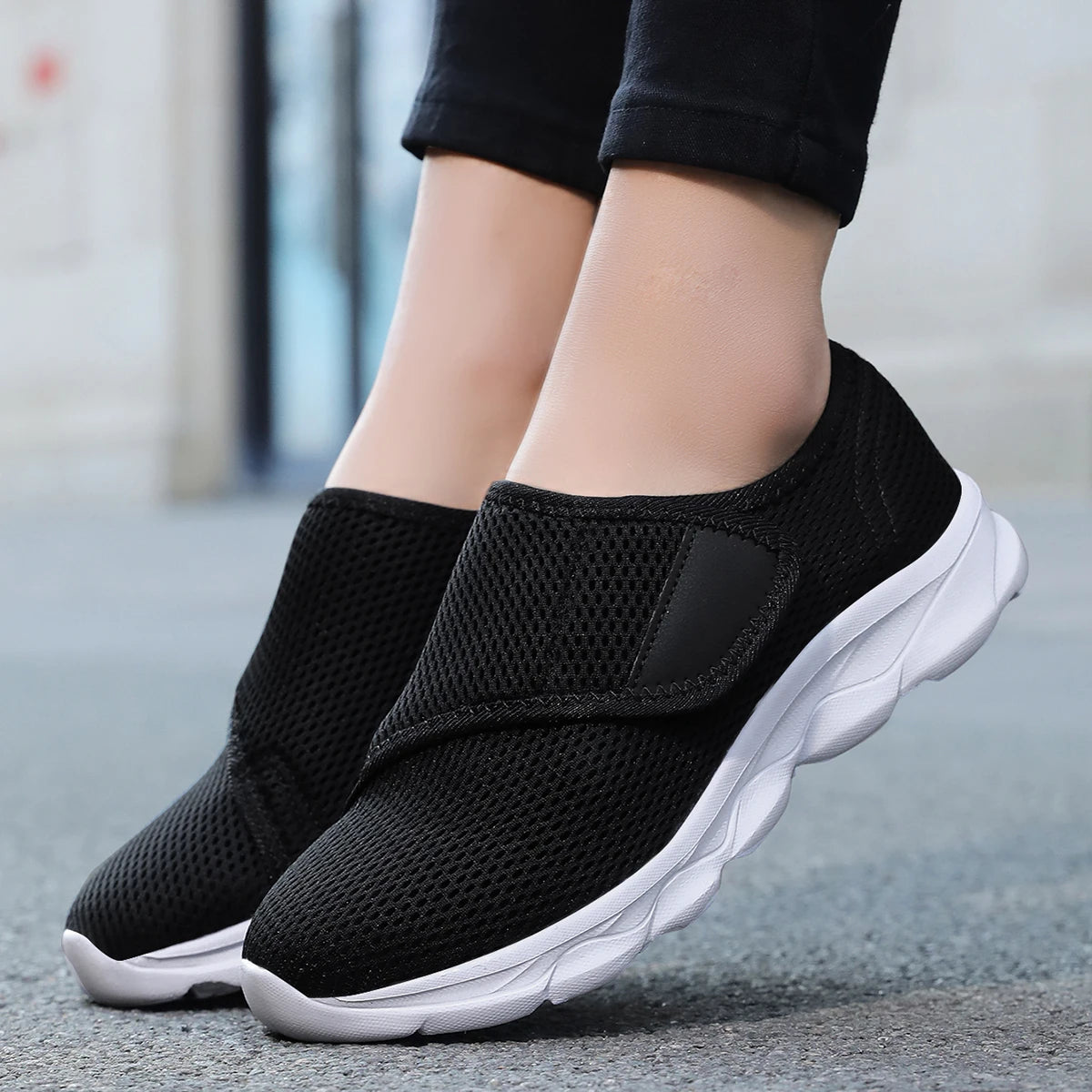 Dames en Heren Casual Schoenen Ademend Textiel Geschikt voor Brede Voeten 0