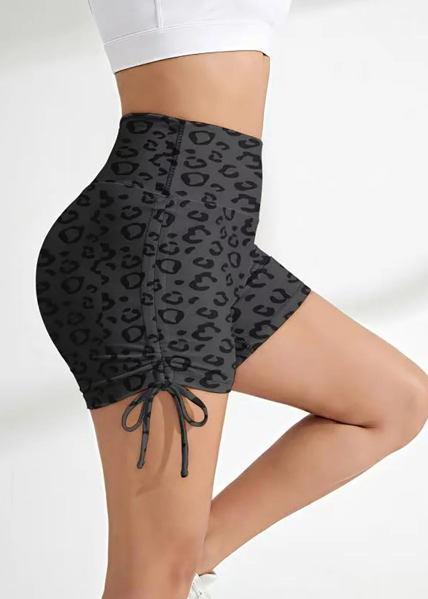 Dames hardloopshorts met hoge taille en luipaardprint 4