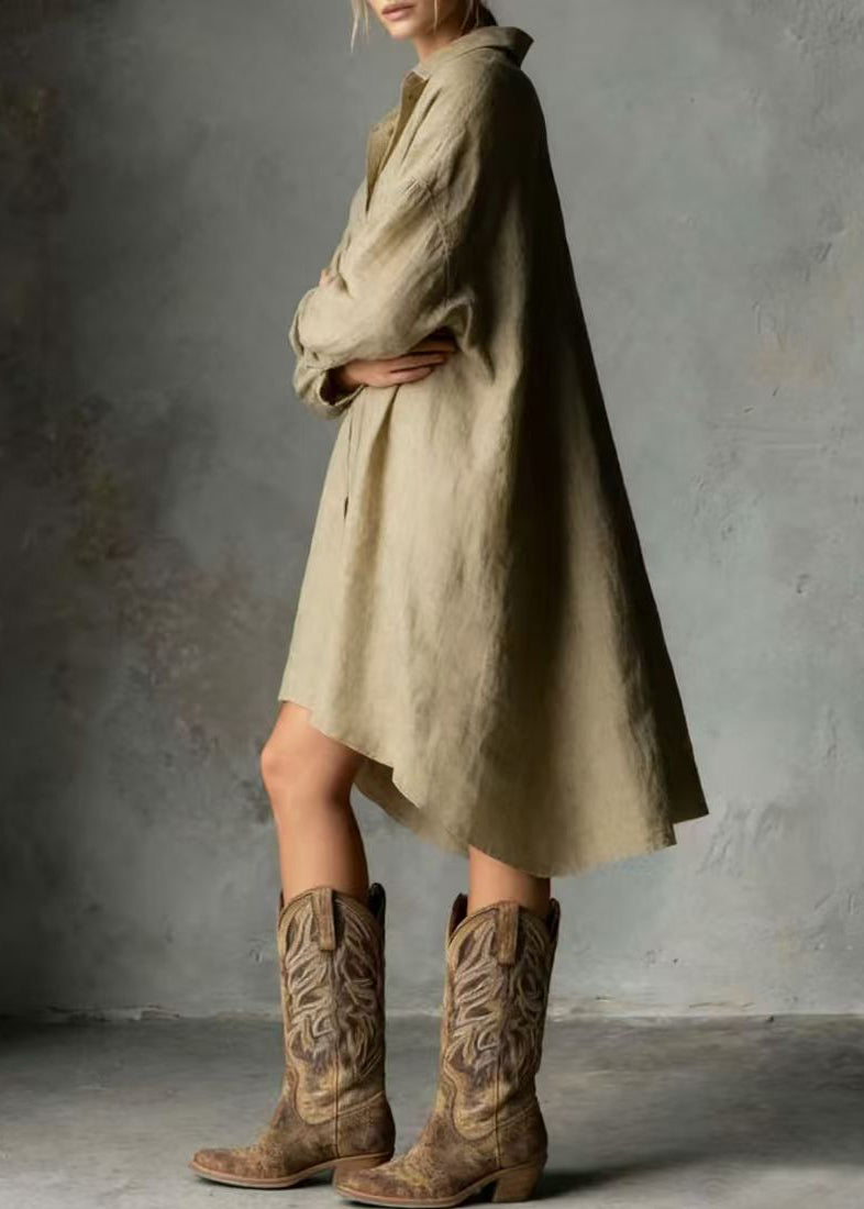 Dames overhemdjurk oversized casual met lange mouwen 2