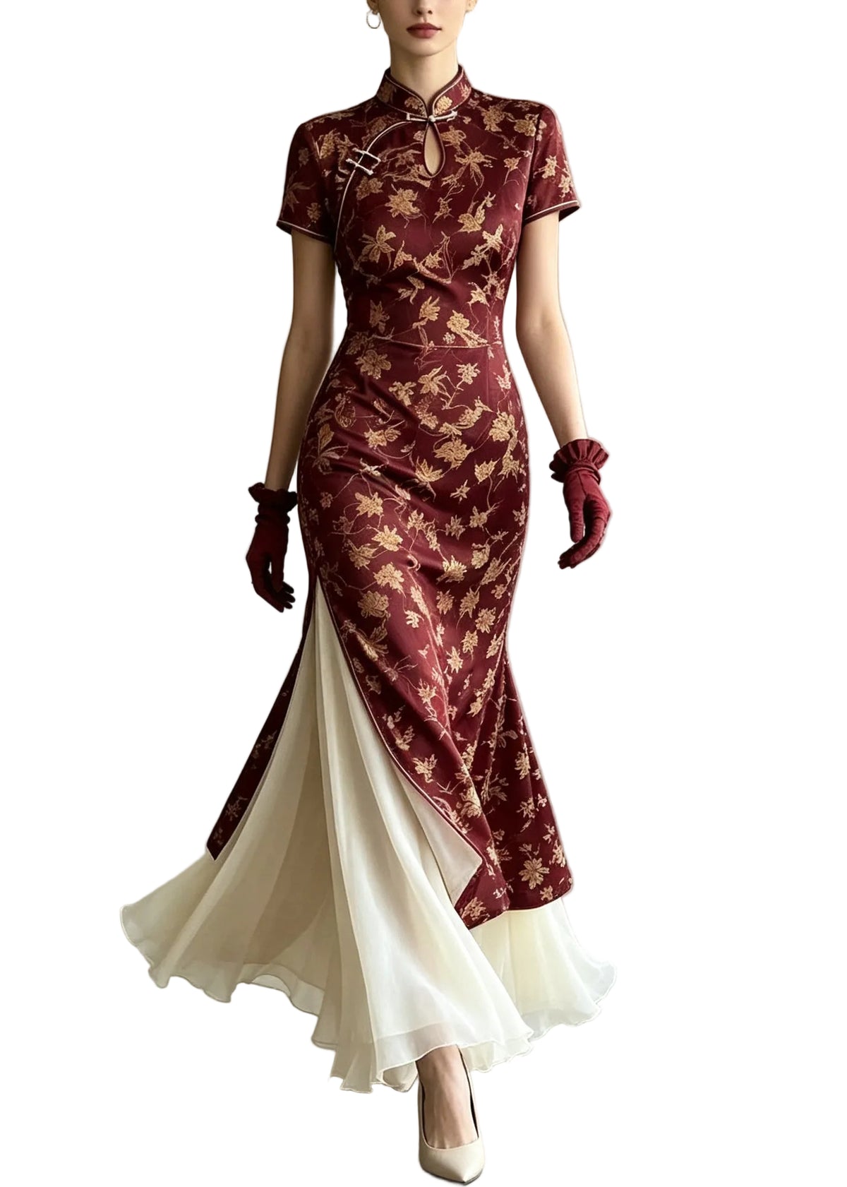 Dames rok met grote zoom en chiffon stijl 0
