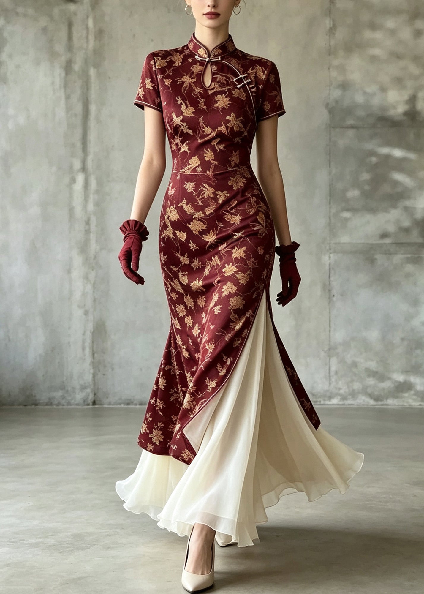 Dames rok met grote zoom en chiffon stijl 2