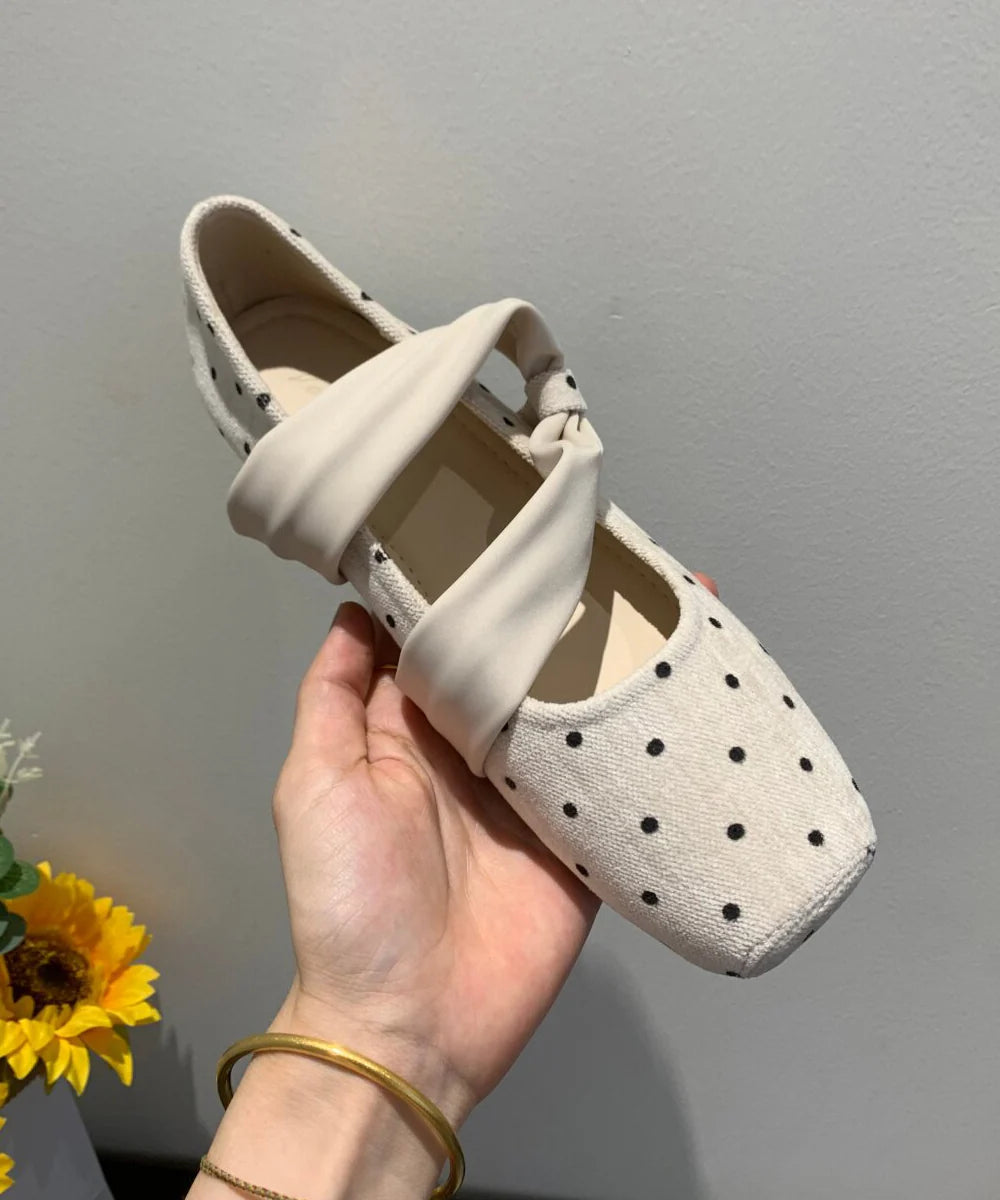 Dames sleehak schoenen boho stijl met stippen 1
