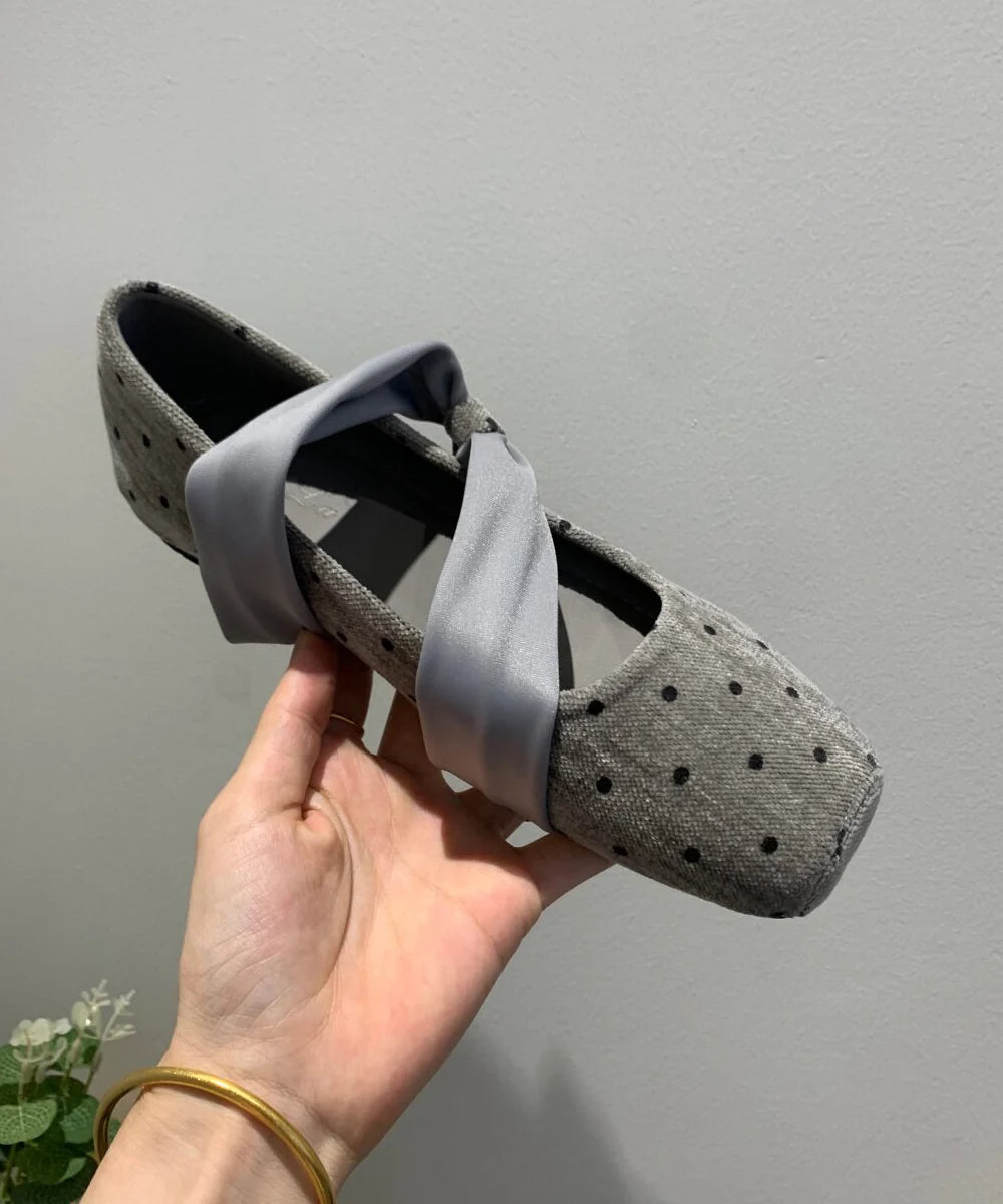 Dames sleehak schoenen boho stijl met stippen 3