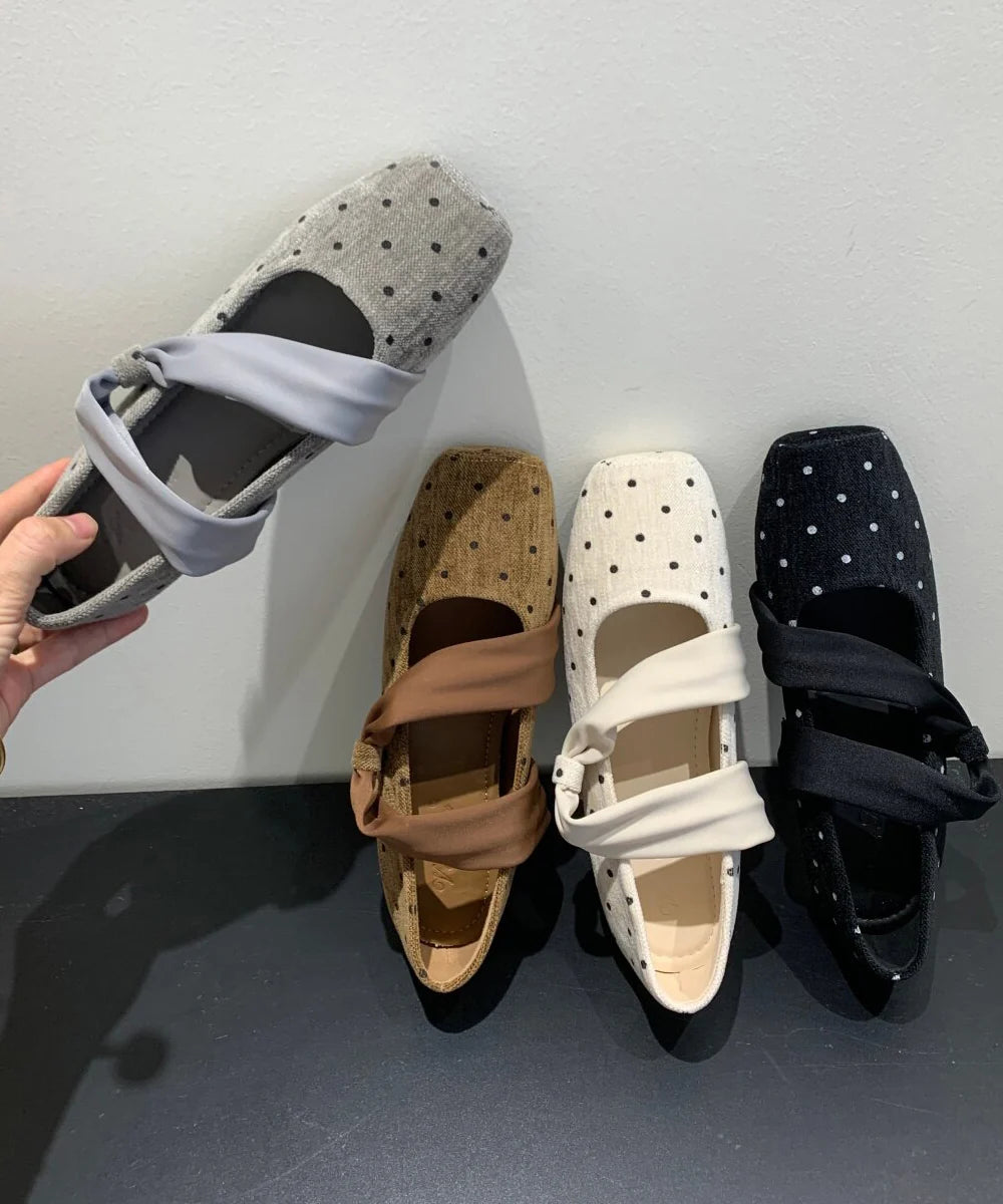 Dames sleehak schoenen boho stijl met stippen 4