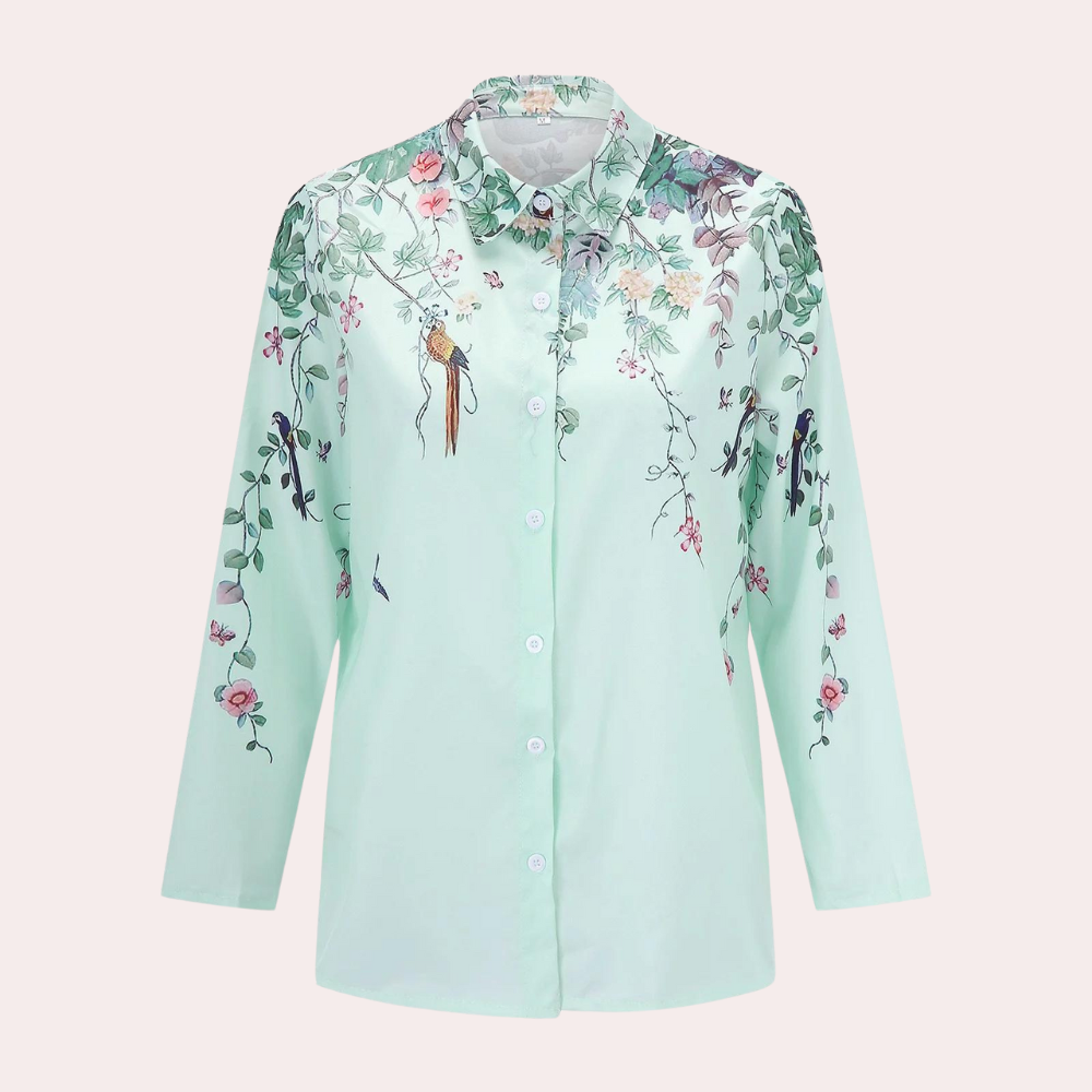 Damesblouse met Bloemenborduursel en Pofmouwen 2