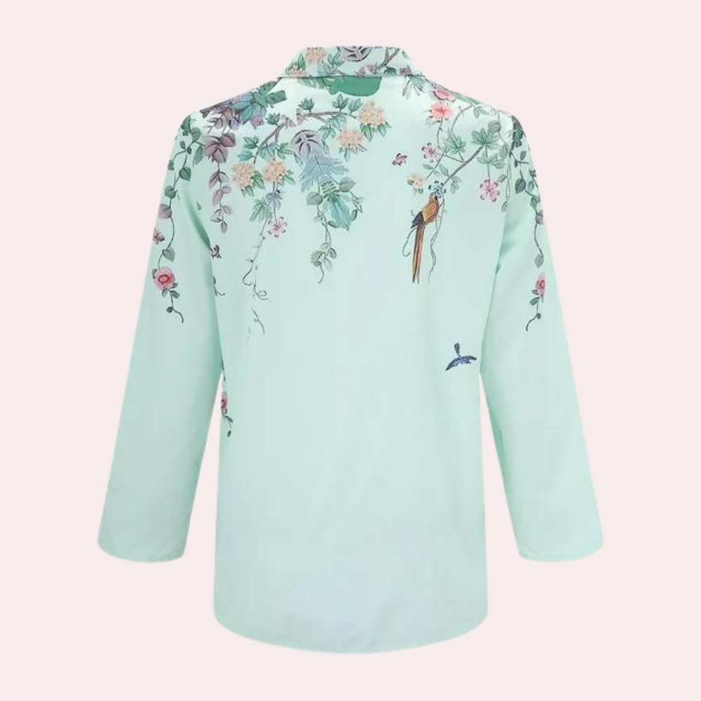 Damesblouse met Bloemenborduursel en Pofmouwen 3