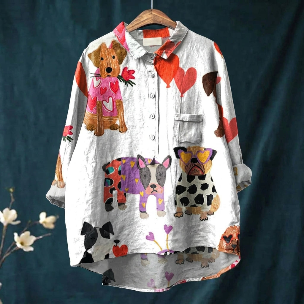 Damesblouse met speelse print, zacht en lichtgewicht. 3