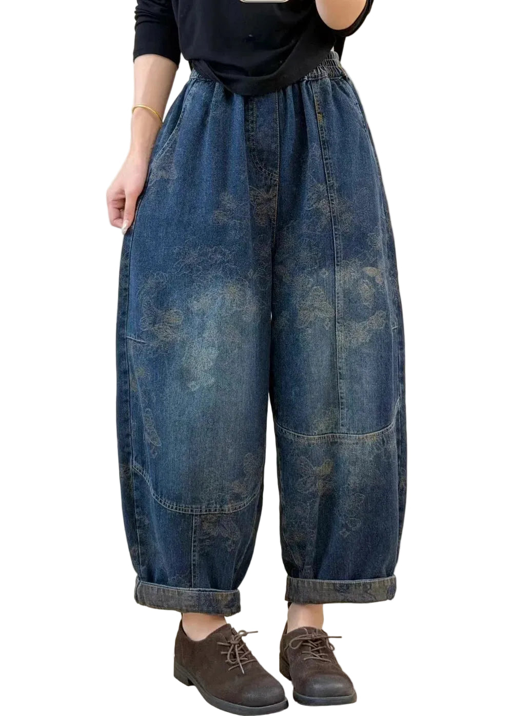 Damesbroek Denim Patchwork Casual 0