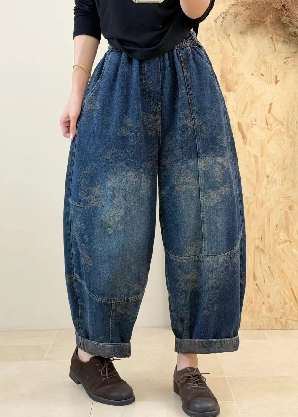 Damesbroek Denim Patchwork Casual 1
