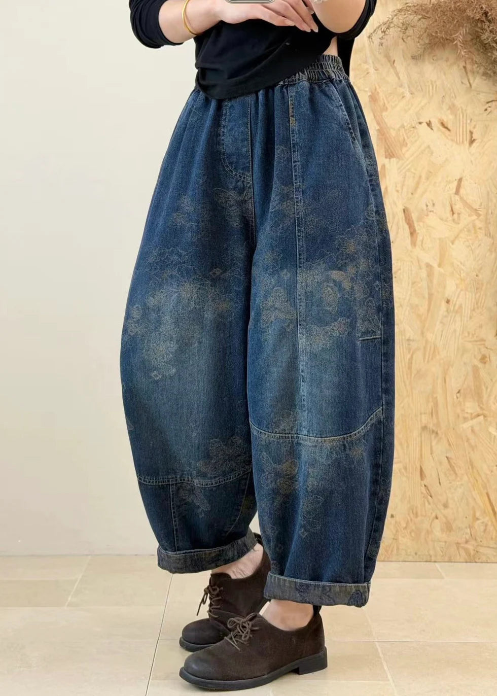 Damesbroek Denim Patchwork Casual 2