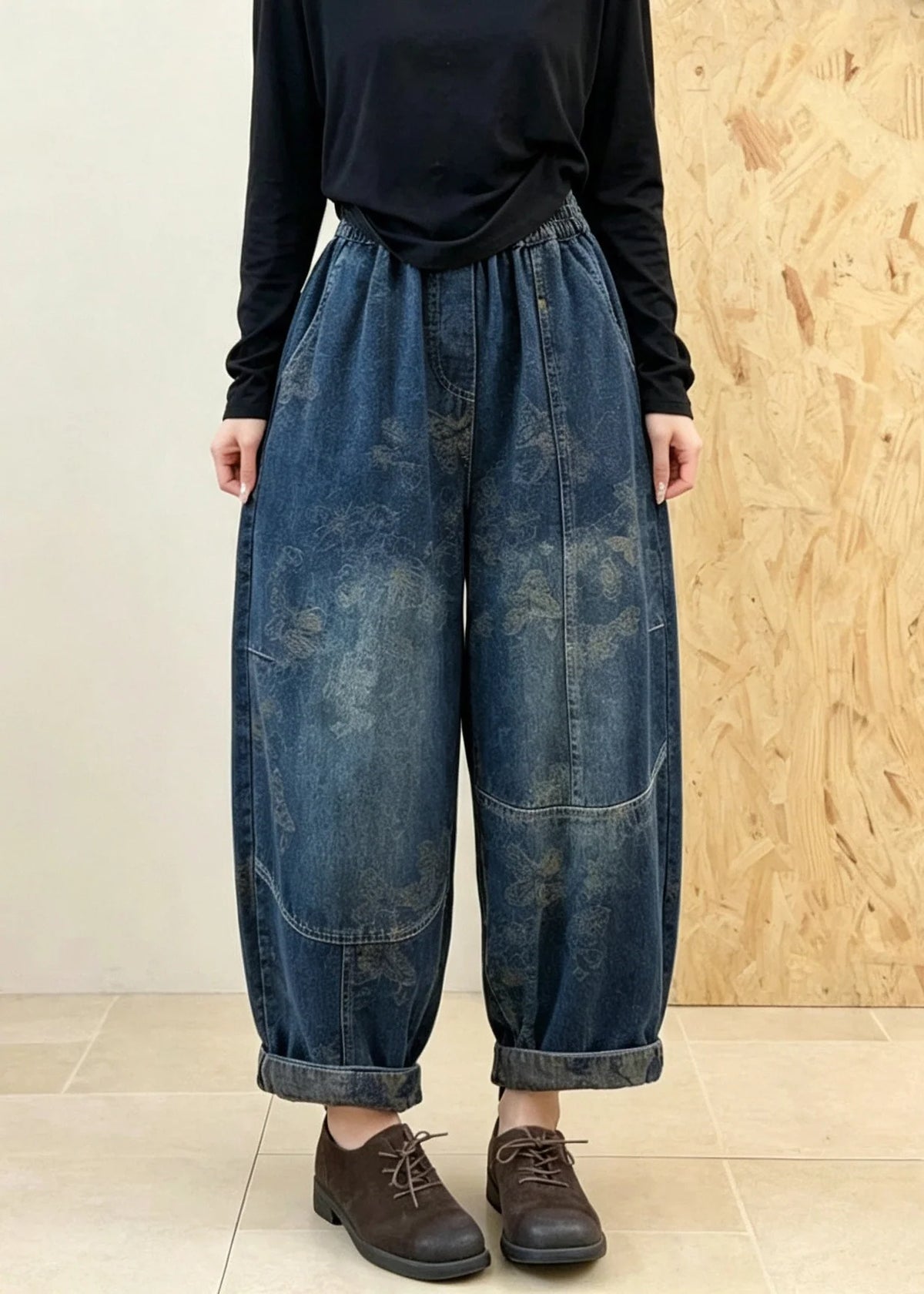 Damesbroek Denim Patchwork Casual 4