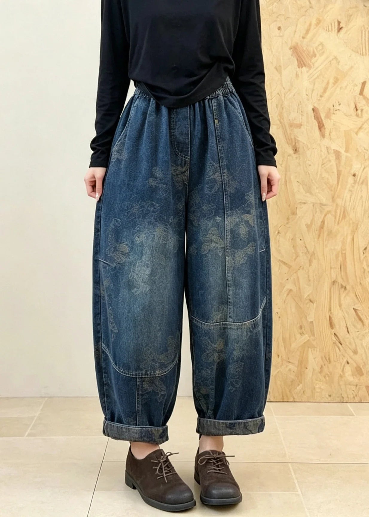 Damesbroek Denim Patchwork Casual 4