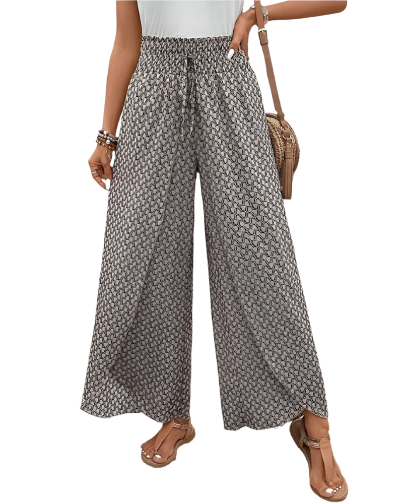 Damesbroek Geometrisch Print Hoge Taille 0