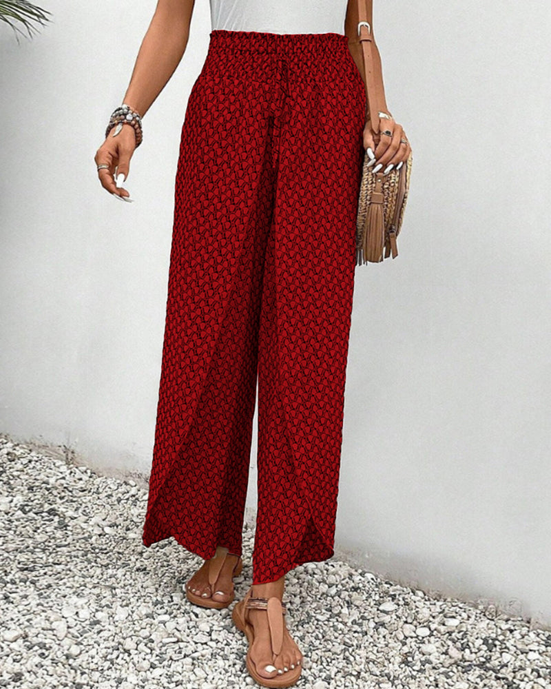 Damesbroek Geometrisch Print Hoge Taille 5