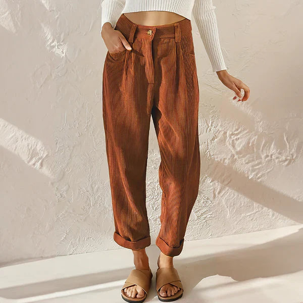 Damesbroek Hoge Taille Met Elastische Band Casual Stijlvol 2