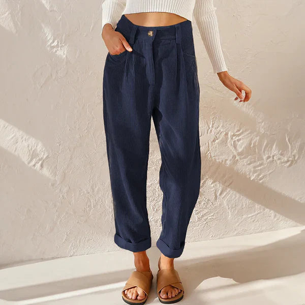 Damesbroek Hoge Taille Met Elastische Band Casual Stijlvol 4