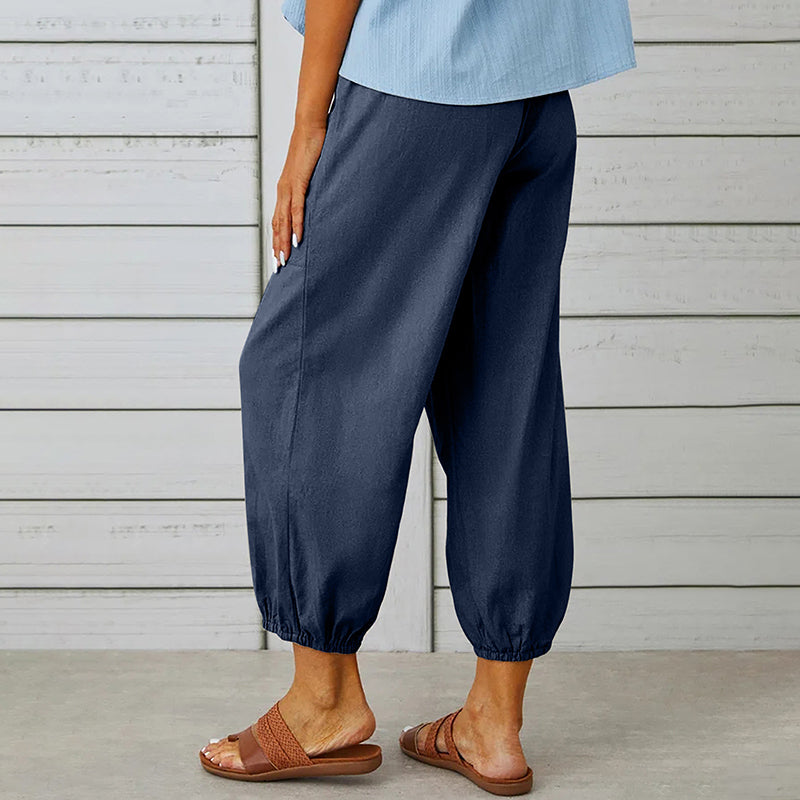 Damesbroek Middelhoge Taille 7/8 Casual met Praktische Zakken 3