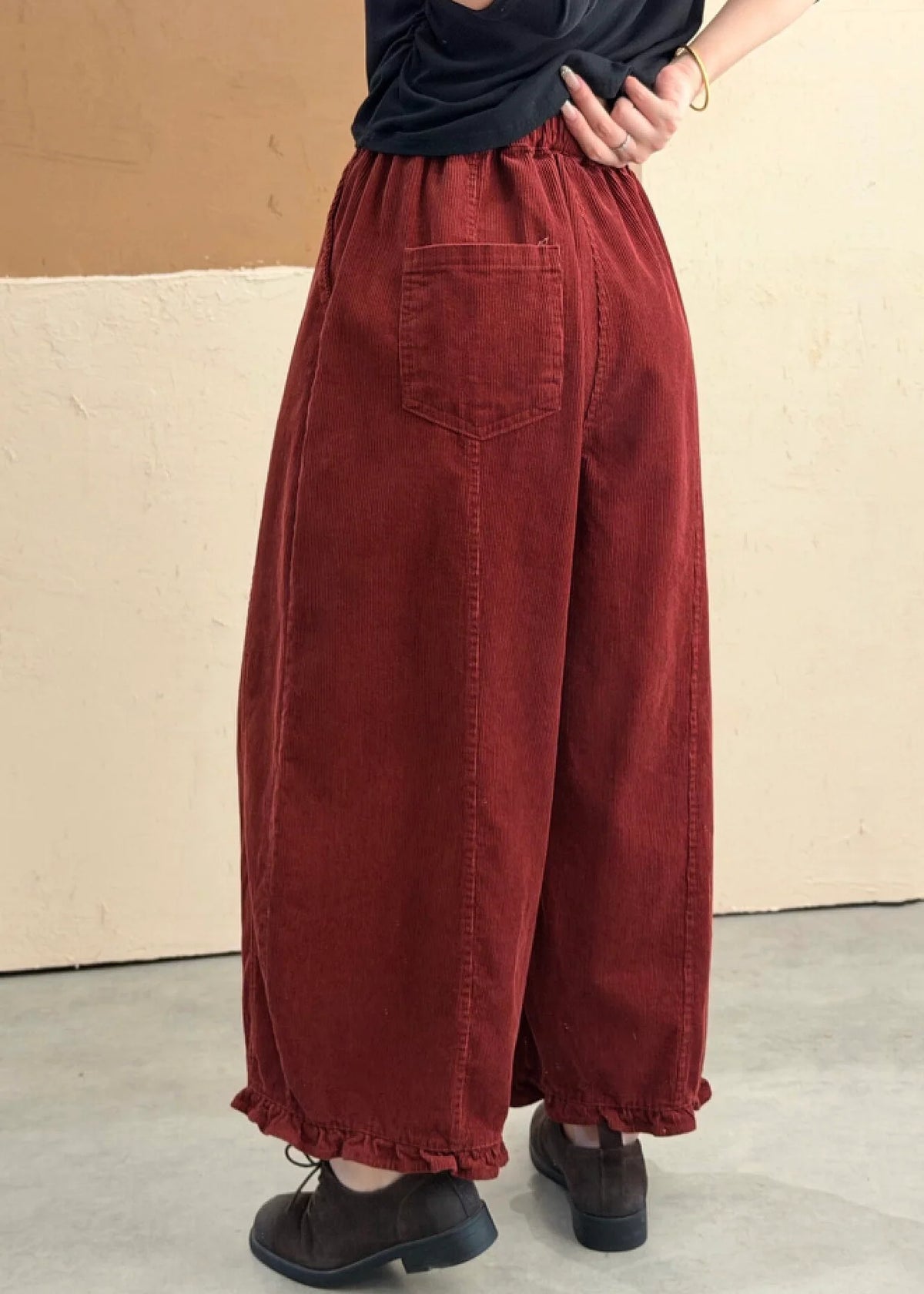 Damesbroek Plus Size Ruches Patchwork Losvallend 2