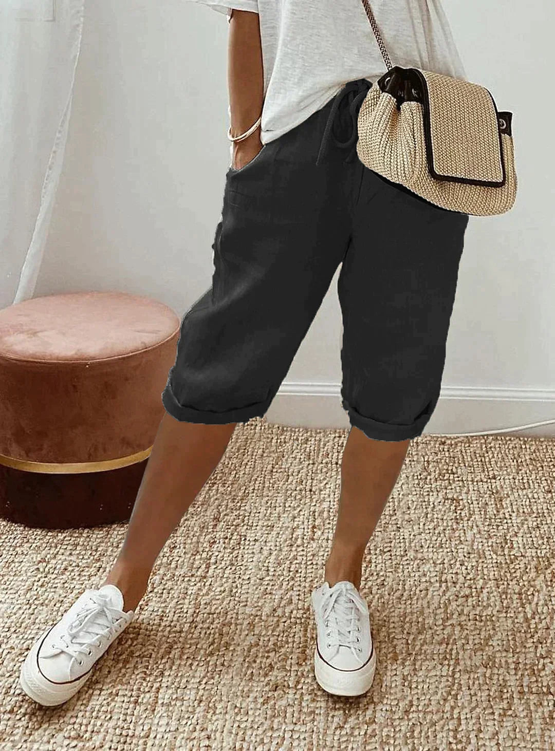 Damesbroek in linnenlook, elegante zomerstijl, linnenmix 4