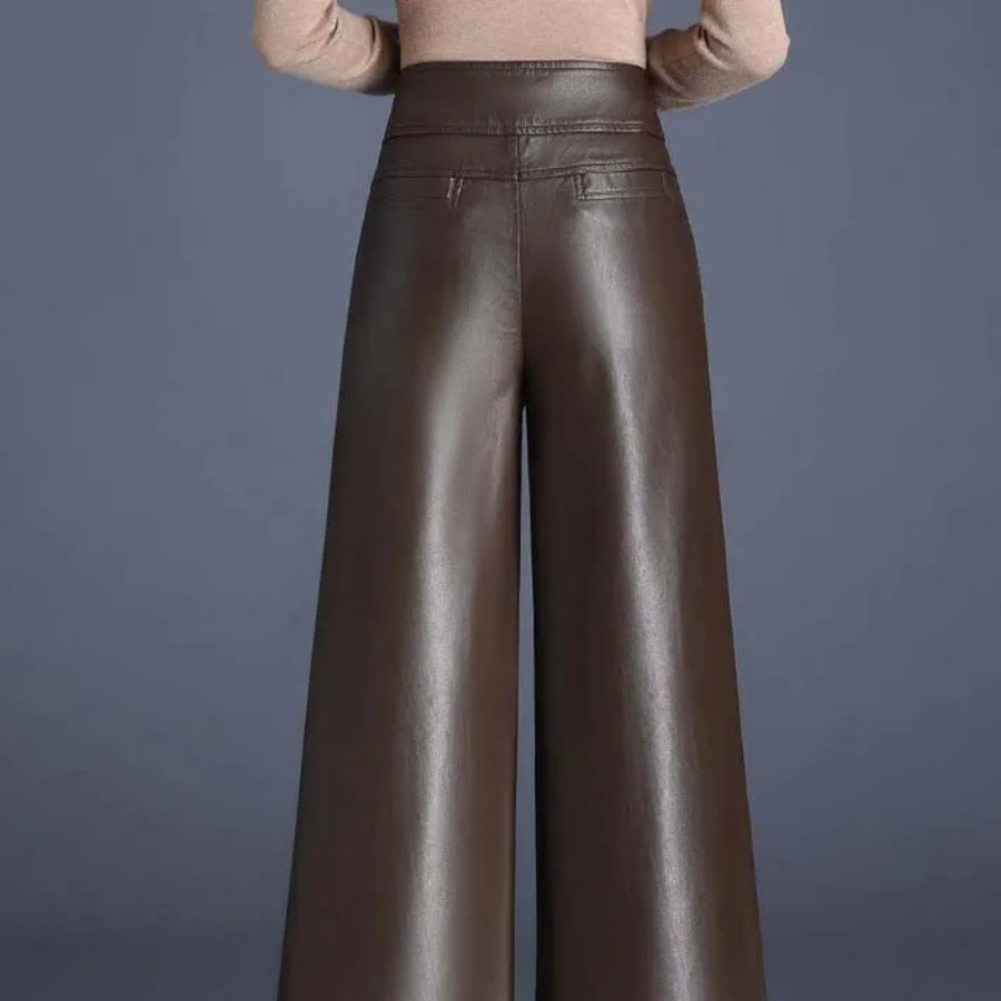 Damesbroek van Leer met Brede Snit 2