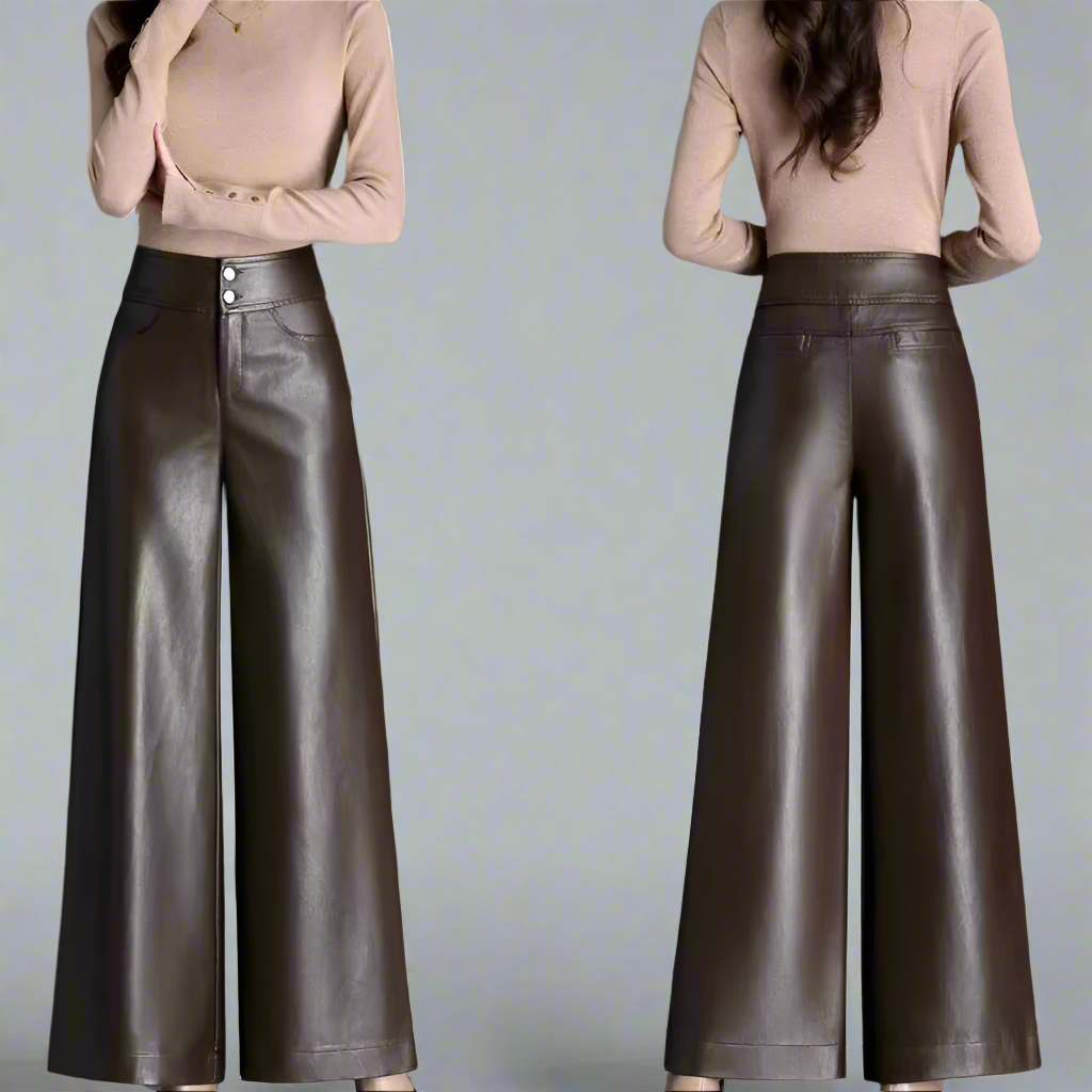 Damesbroek van Leer met Brede Snit 5