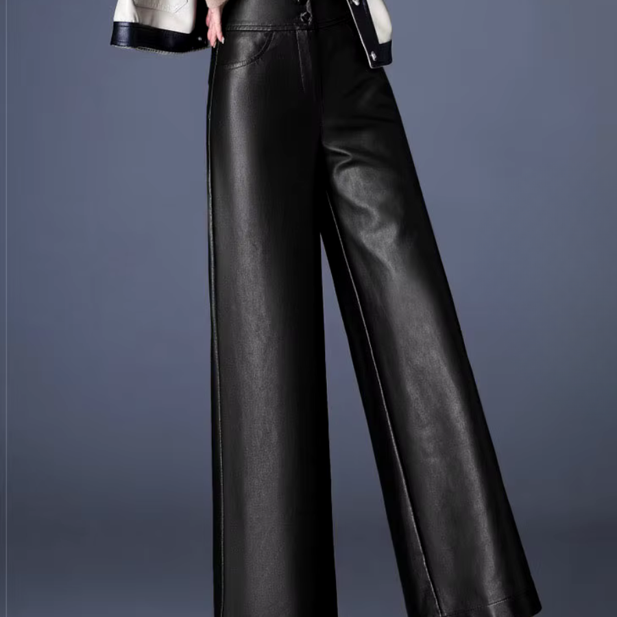 Damesbroek van Leer met Brede Snit 7