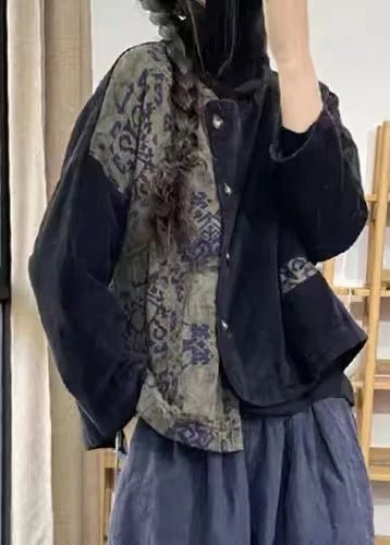 Damesjas Asymmetrisch Patchwork Winterjas 0