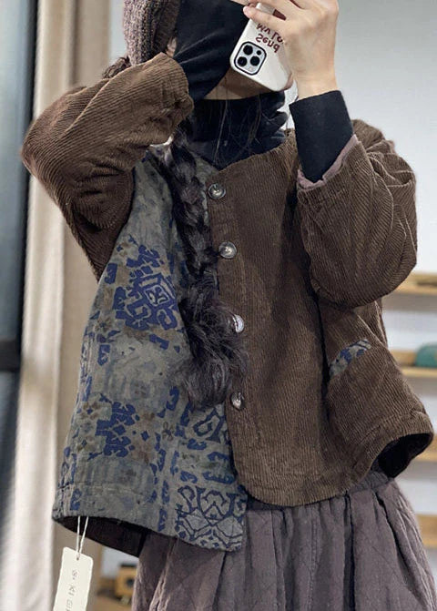 Damesjas Asymmetrisch Patchwork Winterjas 1