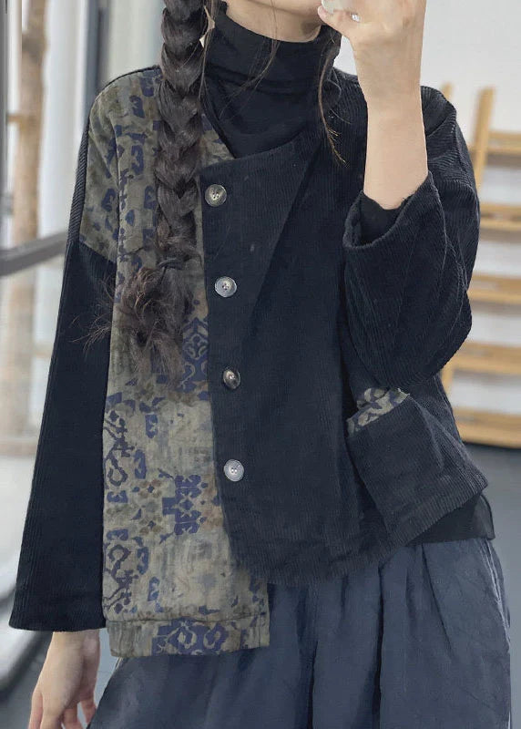 Damesjas Asymmetrisch Patchwork Winterjas 2